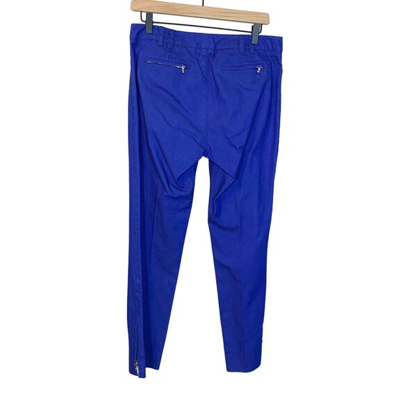 Etcetera Bright Royal Blue Tapered Leg Jeans Ankle Zipper Mid Rise Sz 8 - Picture 9 of 9